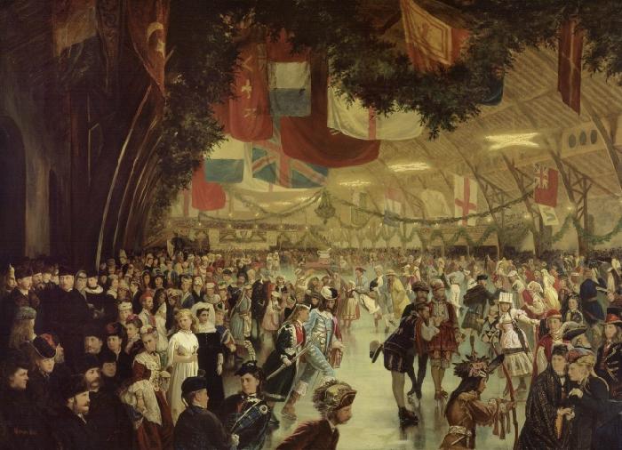 William Notman Skating Carnival, Victoria Rink. This event was staged in honour of Prince Arthur Sweden oil painting art